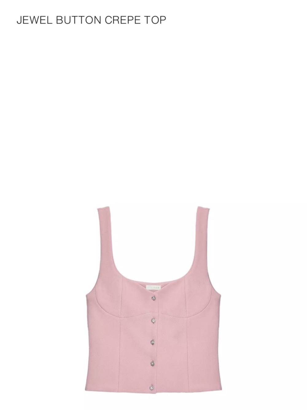 Zara Pink Jewel-Button Crepe Tank